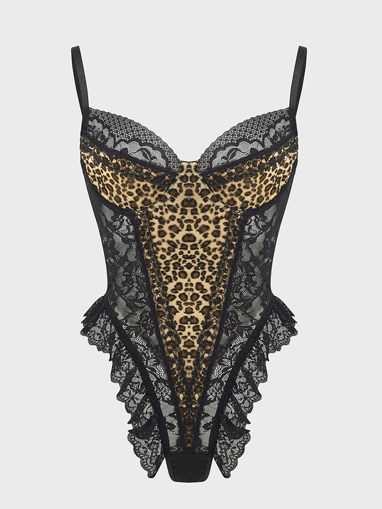 Sexy Lace Leopard Pattern Body - đánh giá và giá Shapewear Bodysuit Firm